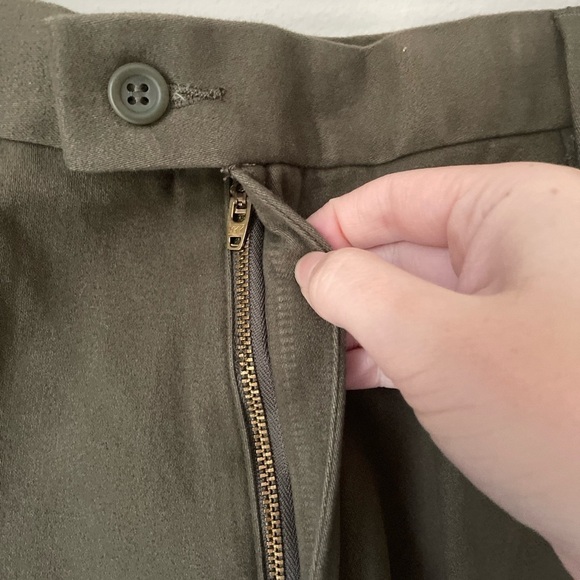 Dockers Premium Olive Green Cotton Flat Front Classic Fit Slacks Size 38 X 32 - Picture 4 of 9